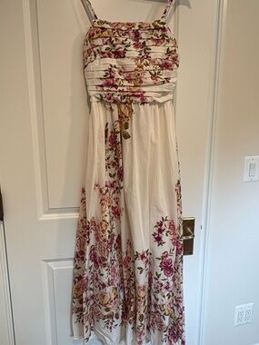 1. State Cream Maxi Dress with Pink Floral Print